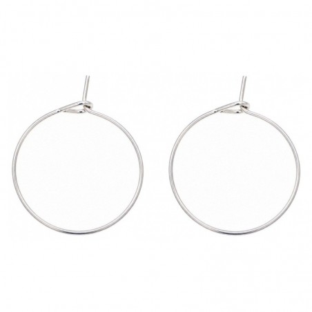 10 Supports soit 5 Paires de Boucle d'Oreille Créole Platine 20mm