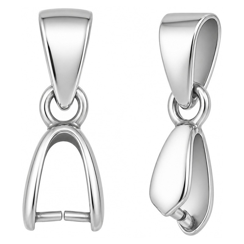 5 Bélières Attaches Couleur Platine pour Pendentifs 13mm pour la Création de Bijoux Fantaisie - DIY