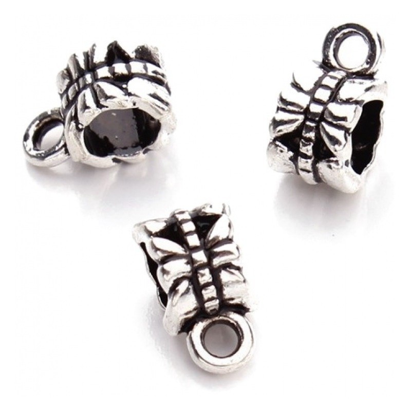 5 Bélières Argentées pour Pendentif 11x8mm