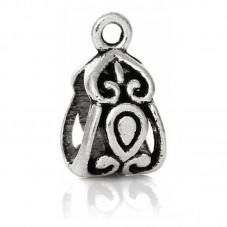 6 Bélières Argentées pour Pendentif 14x8mm pour la Création de Bijoux Fantaisie - DIY