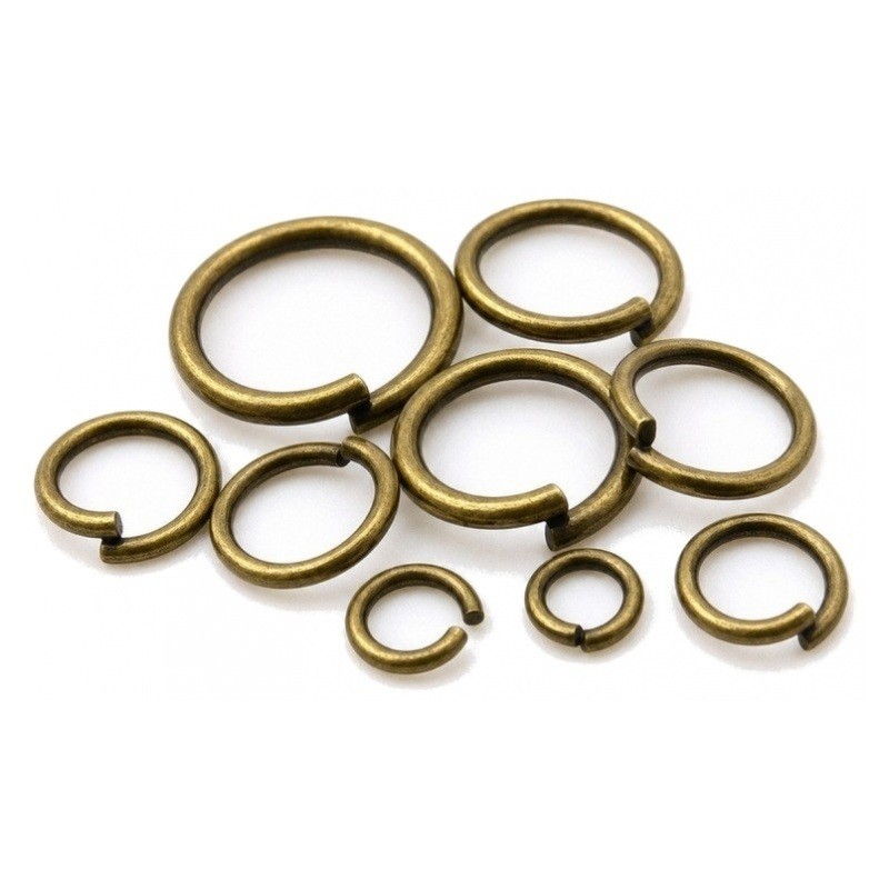 100 Anneaux de Jonction Ouverts Bronze Mixte 4 à 10mm