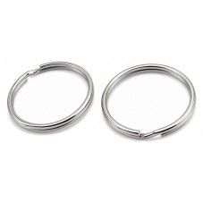 5 Anneaux Porte-Clés Argentés 35mm pour la Création de Bijoux Fantaisie - DIY
