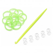 260 Élastiques Vert Fluo Bracelet Loom Bands + 1 Crochet + 10 Attaches Fermoirs "S" pour la Création de Bijoux Fantaisie - DIY