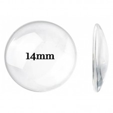 Cabochon Transparent en Verre Vierge 14mm pour la Création de Bijoux Fantaisie - DIY