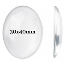 Cabochon Transparent en Verre Vierge 30x40mm pour la Création de Bijoux Fantaisie - DIY