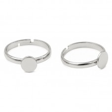5 Supports Bague Ajustable Platine 8mm pour la Création de Bijoux Fantaisie - DIY