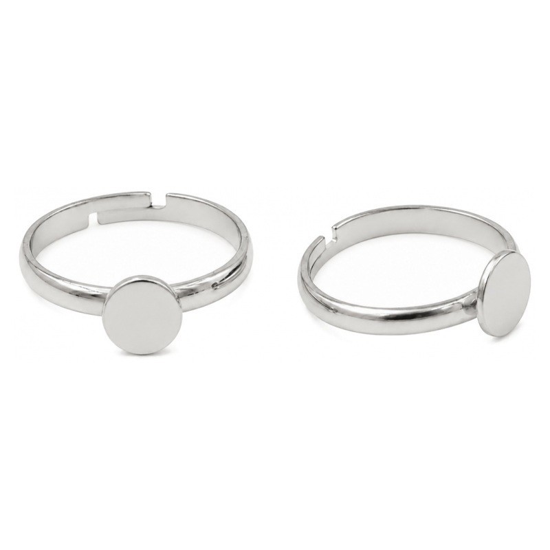 5 Supports Bague Ajustable Platine 8mm
