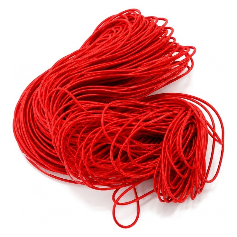 25 Mètres de Cordon Élastique Rouge 1mm