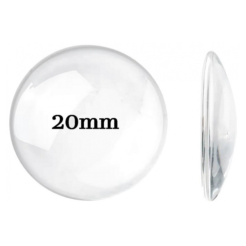 Cabochon Transparent en Verre Vierge 20mm