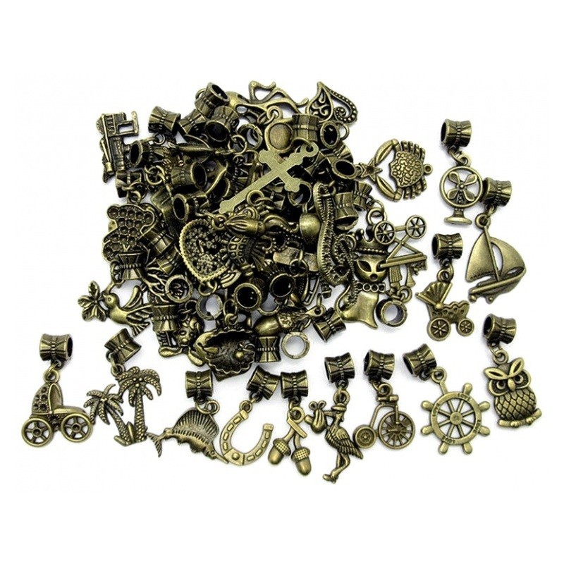 5 Bélières Pendentifs Breloques Bronze Mixte 2.5-3.5cm