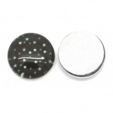Lot de 2 Cabochons en Verre Ciel Étoilé Noir 12mm pour la Création de Bijoux Fantaisie - DIY