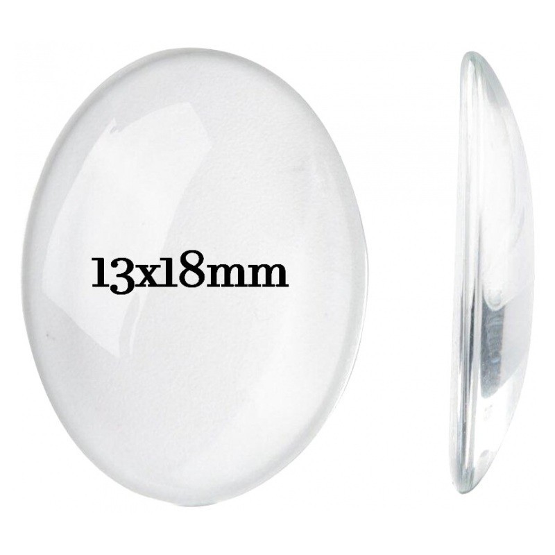 Cabochon Transparent en Verre Vierge 13x18mm