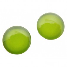 Lot de 2 Cabochons en Verre Uni Vert Anis 12mm pour la Création de Bijoux Fantaisie - DIY