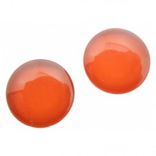 Lot de 2 Cabochons en Verre Uni Rouge Corail 12mm pour la Création de Bijoux Fantaisie - DIY