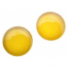 Lot de 2 Cabochons en Verre Uni Jaune Soleil 12mm pour la Création de Bijoux Fantaisie - DIY