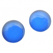Lot de 2 Cabochons en Verre Uni Bleu Vif 12mm pour la Création de Bijoux Fantaisie - DIY