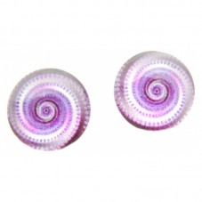 Lot de 2 Cabochons en Verre Spirale Rose et Mauve 12mm pour la Création de Bijoux Fantaisie - DIY