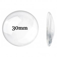Cabochon Transparent en Verre Vierge 30mm pour la Création de Bijoux Fantaisie - DIY
