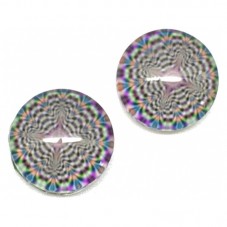 Lot de 2 Cabochons en Verre Spirale Optique Noire 12mm pour la Création de Bijoux Fantaisie - DIY