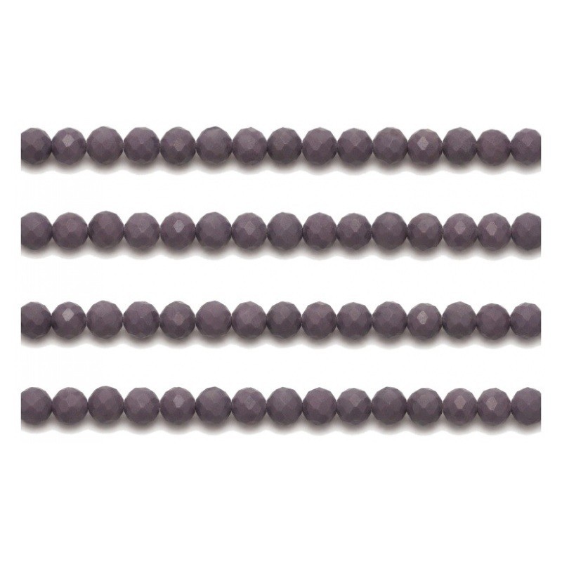 110 Perles à Facettes en Verre Mauve Foncé 4mm