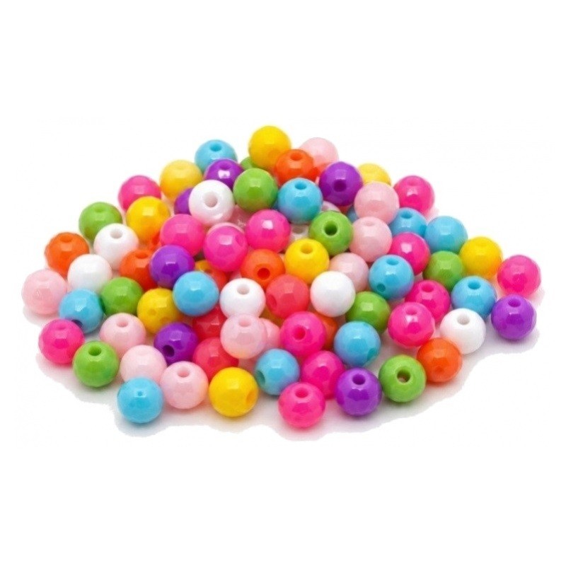110 Perles à Facettes en Verre Multicolore Fluorescent 3mm