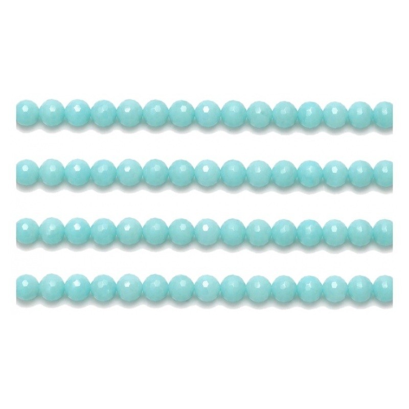 110 Perles à Facettes en Verre Bleu Turquoise 4mm