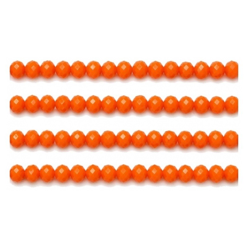 110 Perles à Facettes en Verre Orange 4mm