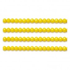 110 Perles à Facettes en Verre Jaune 4mm pour la Création de Bijoux Fantaisie - DIY