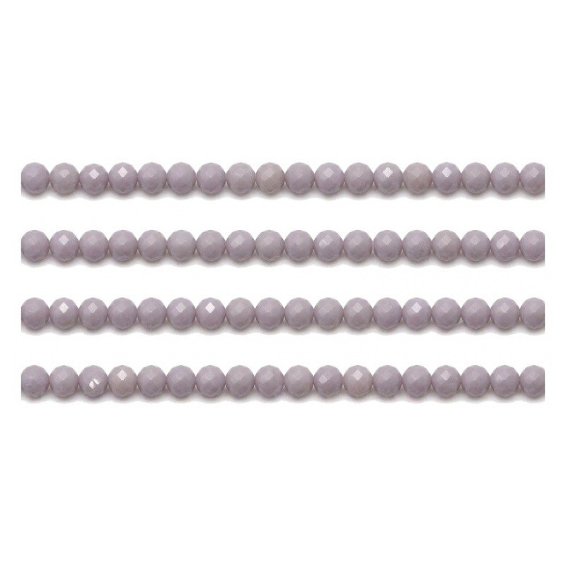 110 Perles à Facettes en Verre Mauve 4mm