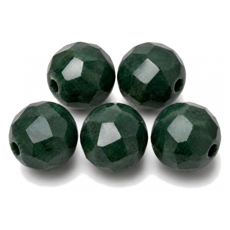 4 Perles à Facettes Pierre Naturelle Agate Verte Teintée 10mm