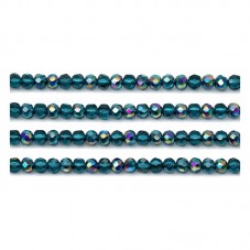 110 Perles à Facettes en Verre Bleu Scintillant 4mm pour la Création de Bijoux Fantaisie - DIY