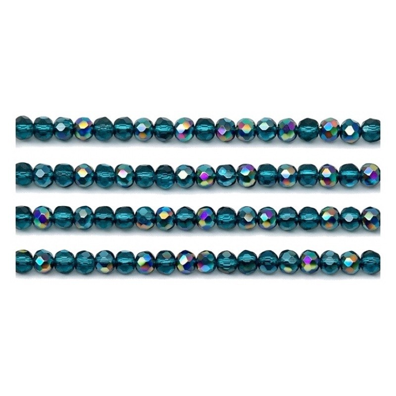 110 Perles à Facettes en Verre Bleu Scintillant 4mm