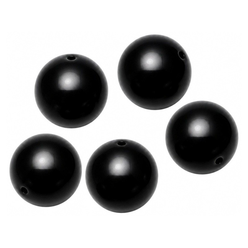 5 Perles Pierre Naturelle Onyx Noir 8mm