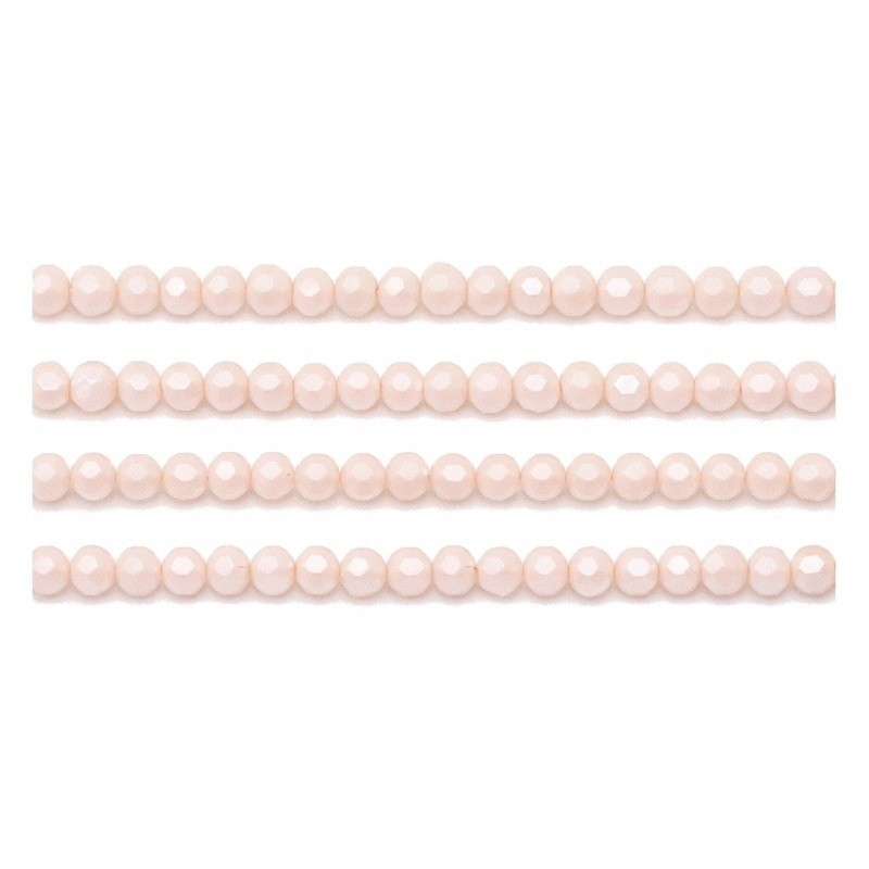 110 Perles à Facettes en Verre Rose Poudré 4mm