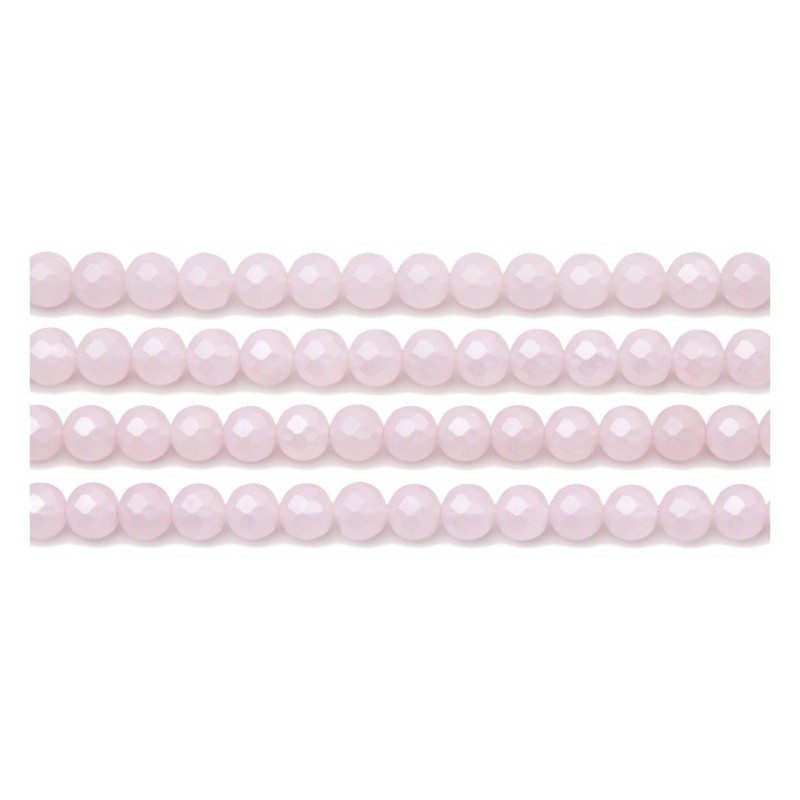 110 Perles à Facettes en Verre Rose Pâle 4mm