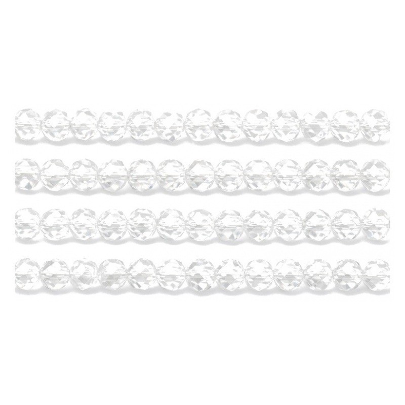 110 Perles à Facettes en Verre Transparent 4mm