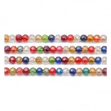 110 Perles à Facettes en Verre Multicolore 4mm pour la Création de Bijoux Fantaisie - DIY