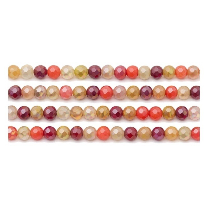 110 Perles à Facettes en Verre Orange 4mm