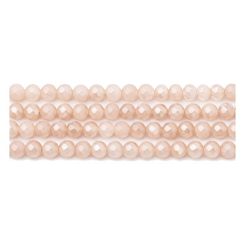 110 Perles à Facettes en Verre Rose 4mm