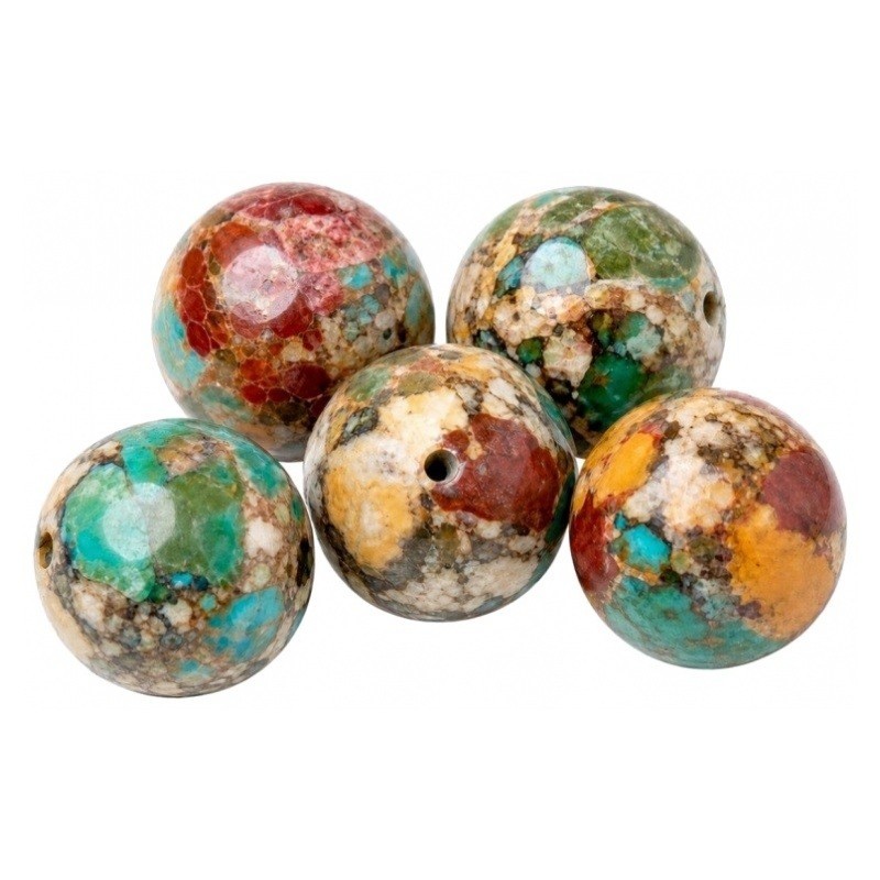 5 Perles Pierre Naturelle Jaspe Sea Sediment 8mm