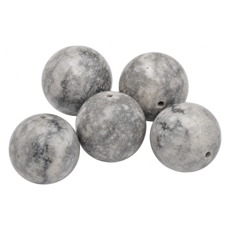 10 Perles Pierre Naturelle Jaspe Gris 6mm