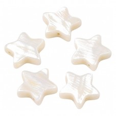 55 Perles Étoile en Nacre Pierre Naturelle Blanc 8mm pour la Création de Bijoux Fantaisie - DIY