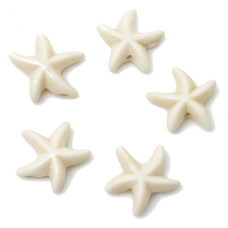 5 Perles en Pierre Synthétique Étoile de Mer 14mm