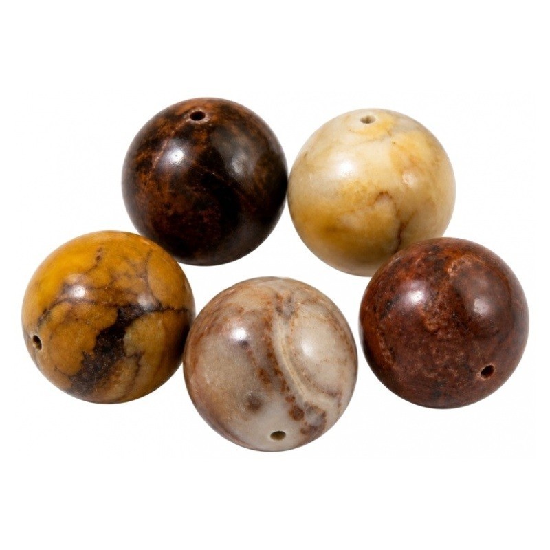 5 Perles Pierre Naturelle Jaspe Polychrome 8mm