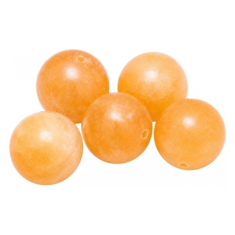 10 Perles Pierre Naturelle Calcite Orange 6mm