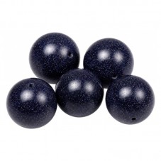 5 Perles en Pierre Naturelle Sable d'Or Bleu 8mm pour la Création de Bijoux Fantaisie - DIY