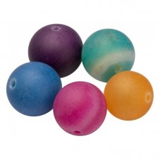 5 Perles Pierre Naturelle Agate Multicolore Teintée 8mm pour la Création de Bijoux Fantaisie - DIY
