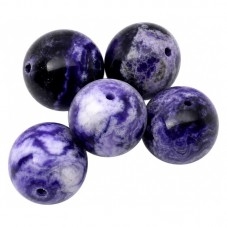 10 Perles Pierre Naturelle Agate Violette Veinée 6mm pour la Création de Bijoux Fantaisie - DIY