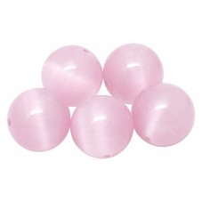 10 Perles en Verre Oeil de Chat Rose 6mm pour la Création de Bijoux Fantaisie - DIY