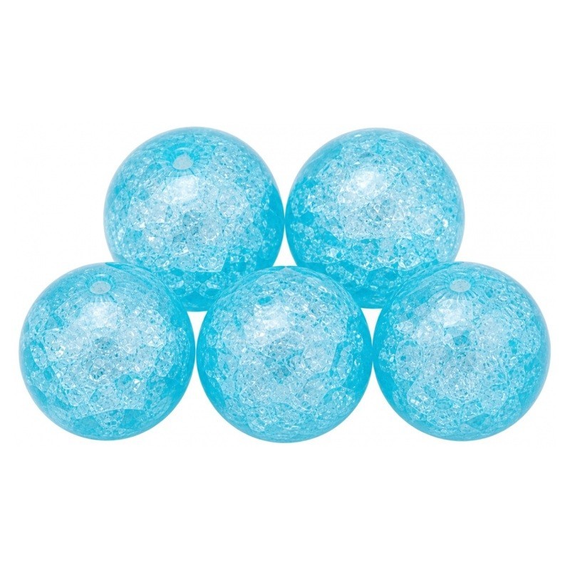 10 Perles en Verre Craquelé Bleu 6mm